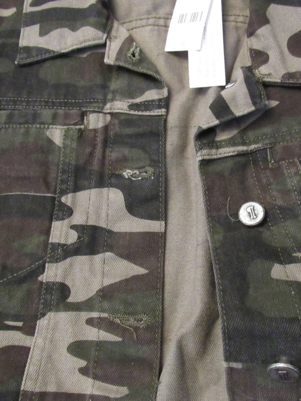 NWT Anthropologie Pilcro and the Letterpress Camo Embroidered Denim Jacket M - Picture 6 of 7